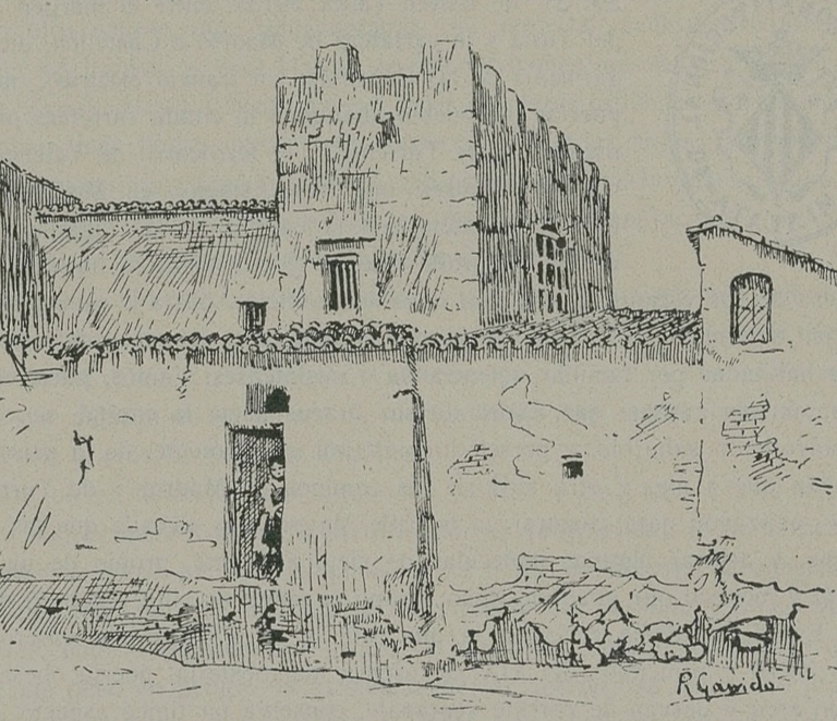 Grabado del castillo en 1899.
