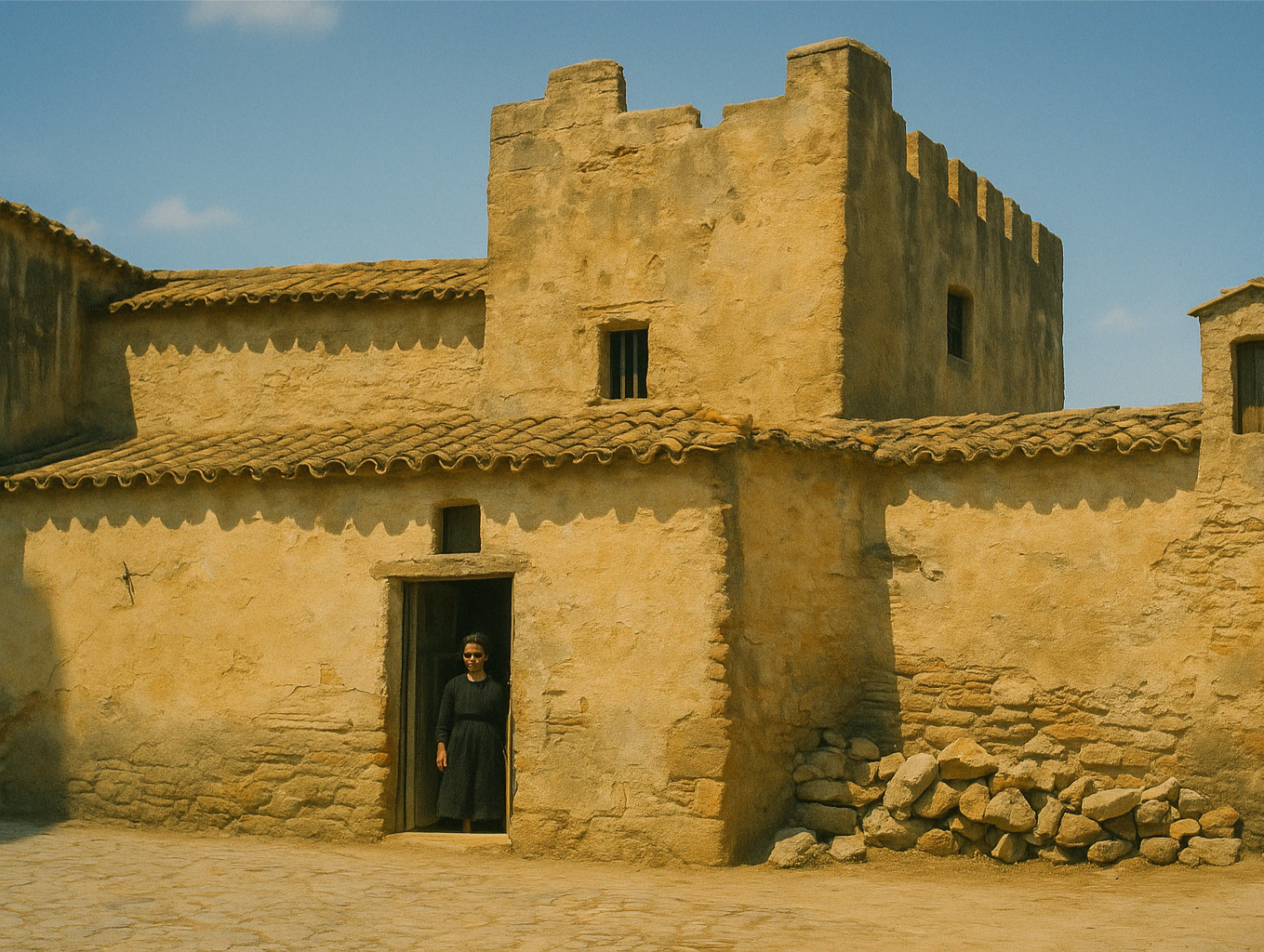 Recreación con IA del castillo a partir de un grabado del historiador Martinez Aloy.