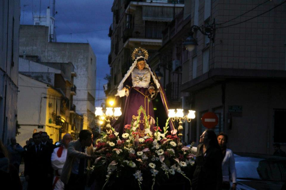 La Virgen de los Dolores en la procesión del Viernes Santo. / Fotografía de: Hdad. del Santo Entierro.