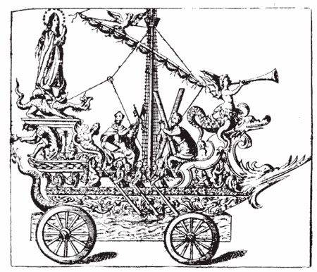 Carro de triunfo utilizado en Valéncia durante las fiestas de la Inmaculada Concepción de 1663.