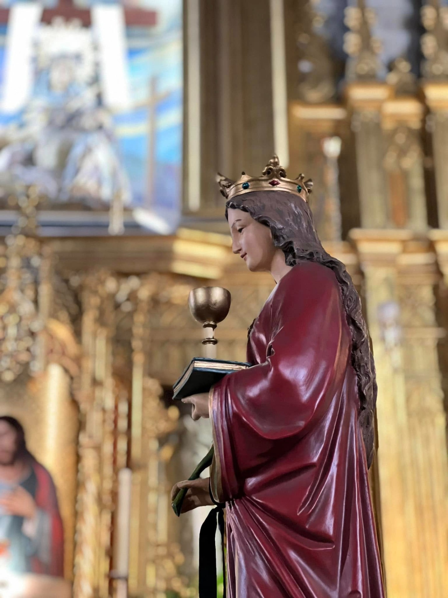 Imagen de Santa Bárbara situada en el Convento de la Virgen al Pie de la Cruz. / Fotografía de Clavaría de Santa Bárbara.