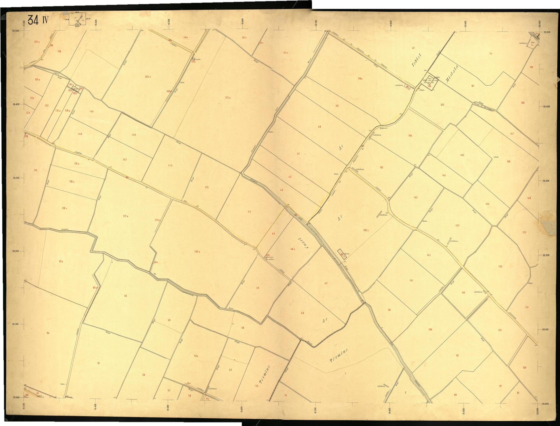 Tierras del Quint en un plano de 1949.