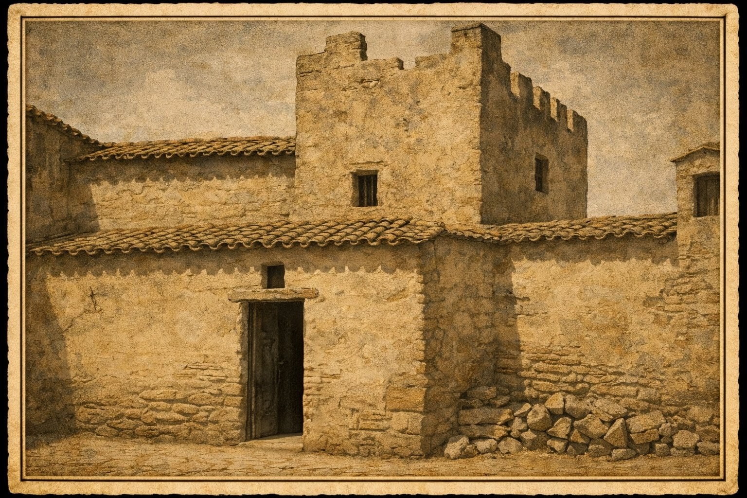 Recreación del castillo a partir de un grabado del historiador Martinez Aloy.